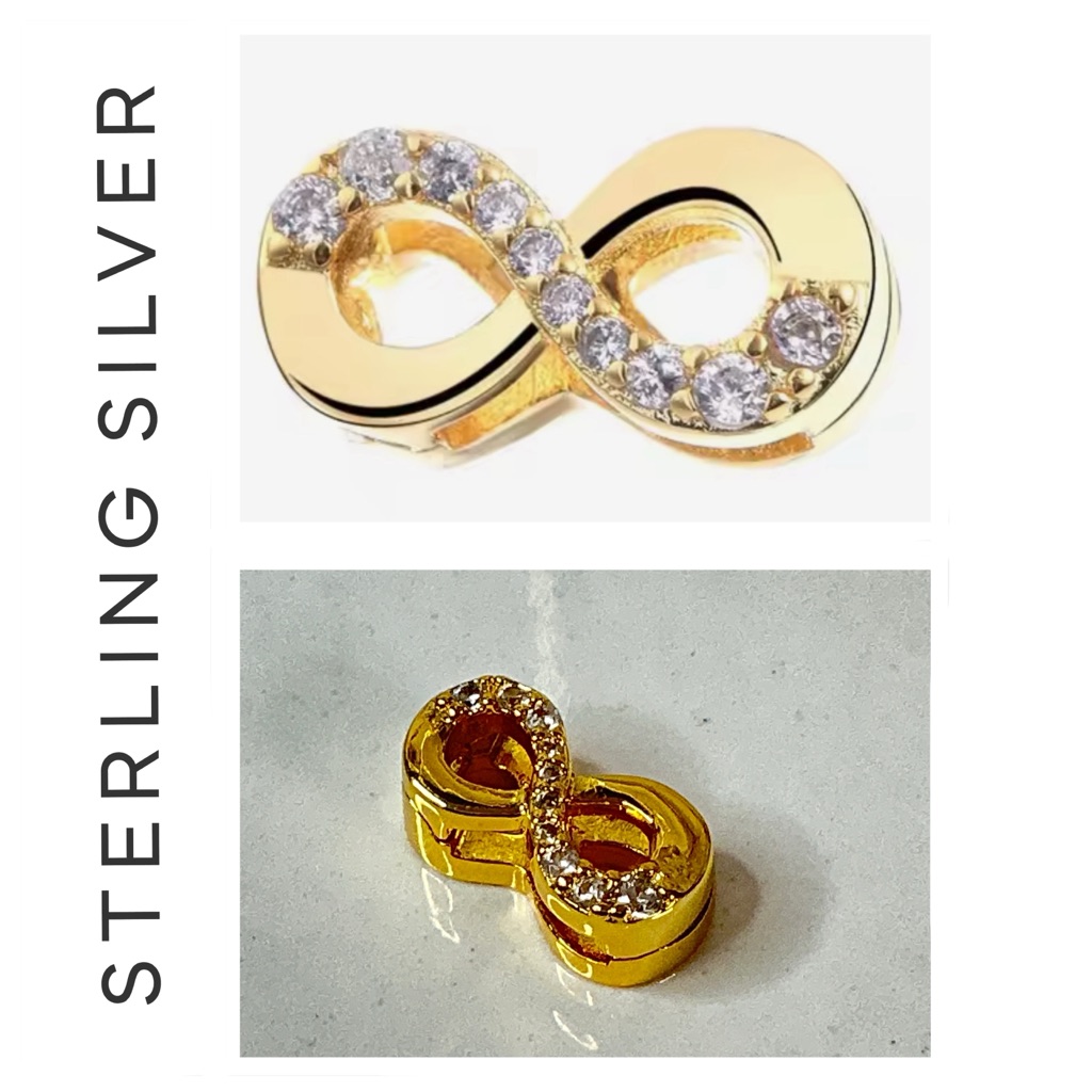 14k Gold Plated Infinity Reflexion Clip Charm 50$